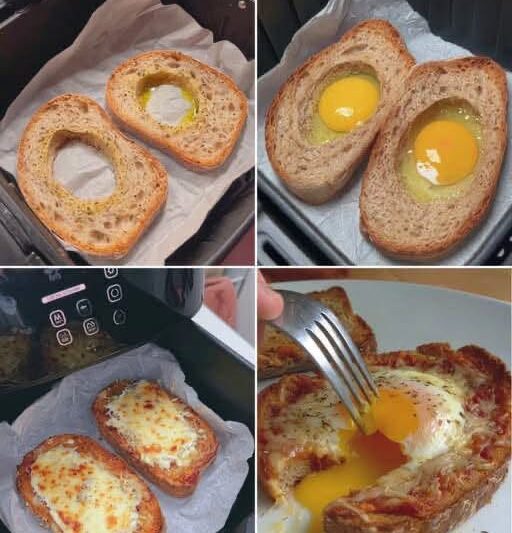Cheesy Egg Toast in an Air Fryer