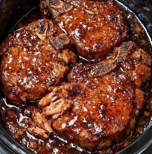 High-Protein Crockpot Pork Chops in Savory Garlic Gravy