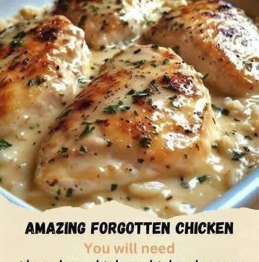 Creamy Forgotten Chicken and Rice Bake