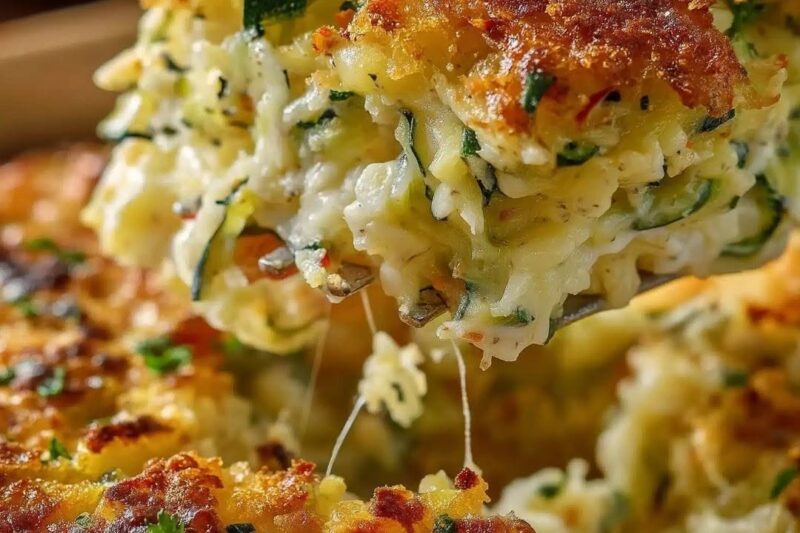 Cheesy Shredded Zucchini Casserole – Easy Low-Carb Side Dish