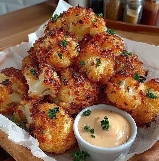 Air Fryer Garlic Parmesan Cauliflower Bites – Crispy and Easy