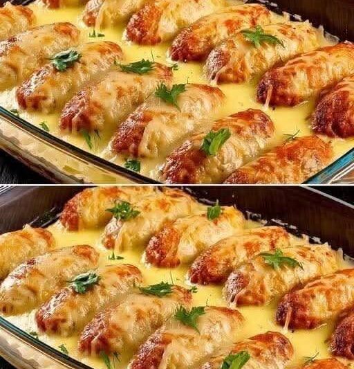 Creamy Parmesan Chicken Bake with Garlic Cream Sauce