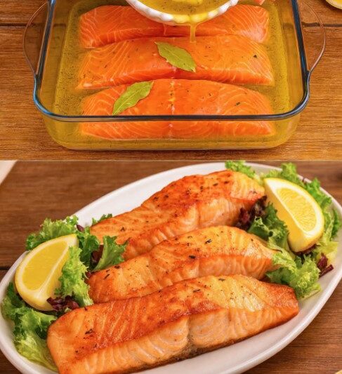 High-Protein Lemon Butter Salmon Bake