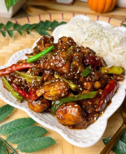 Easy Sticky Sesame Chicken with Garlic and Chili