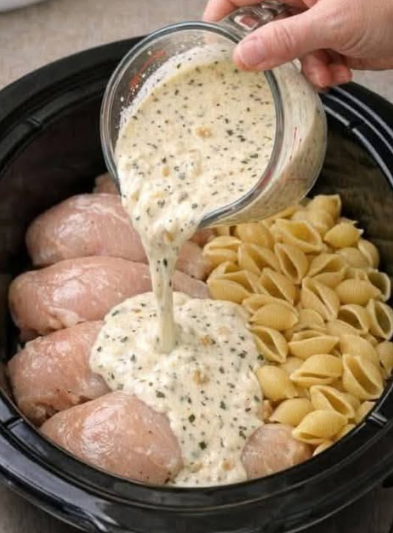 Creamy Garlic Parmesan Chicken Shells
