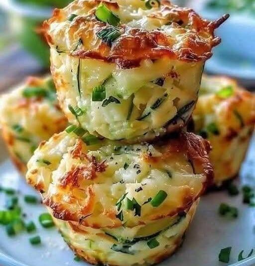 Crispy Parmesan Zucchini Potato Muffins